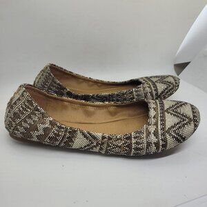 Lucky Brand Womens Tribal Patterned Ballet Flats 8 prarie cottage core boho